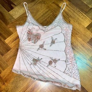 2000s Pink Sequin Top